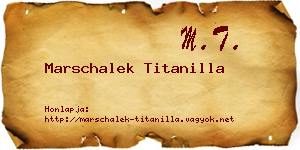 Marschalek Titanilla névjegykártya